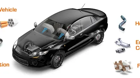 Black car image and its components, electric components