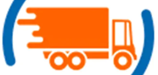 Graphic showing orange van